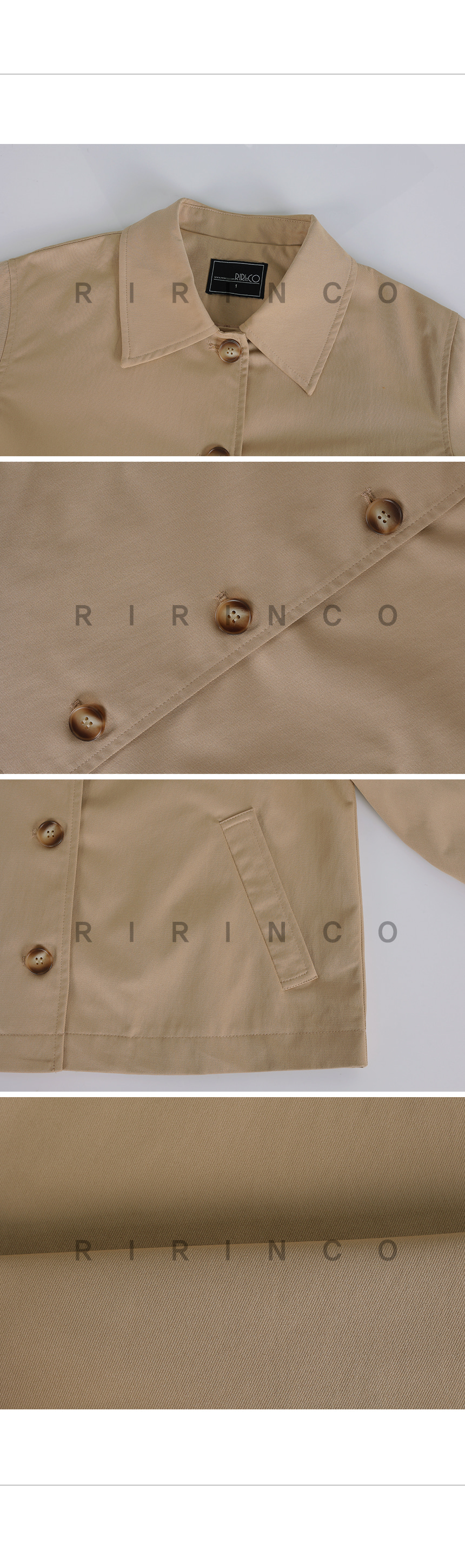 RIRINCO カラーネックボタンジャケット