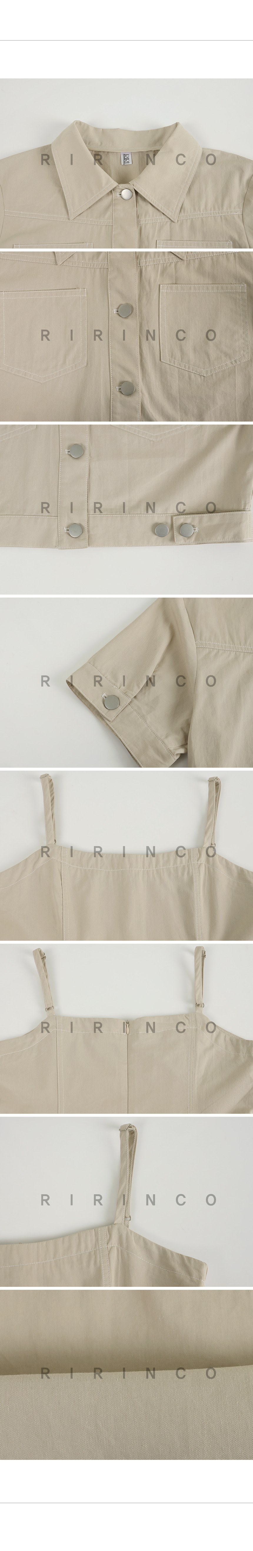 RIRINCO ステッチクロップドジャケット&ミニワンピースセット