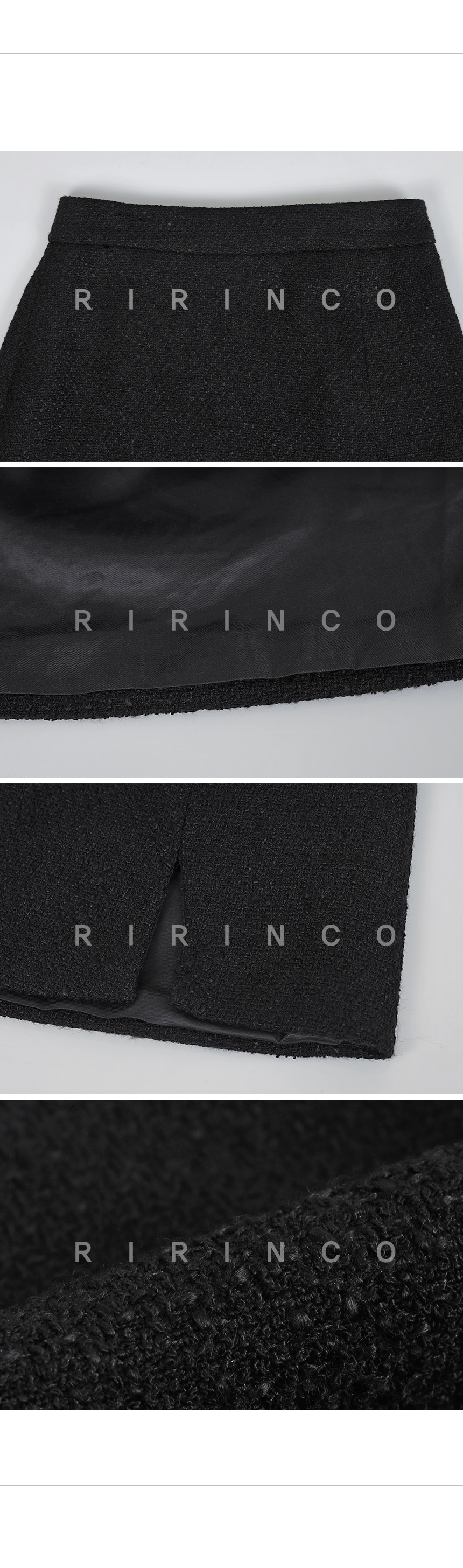 RIRINCO ツイード配色ツーピースミニスカート