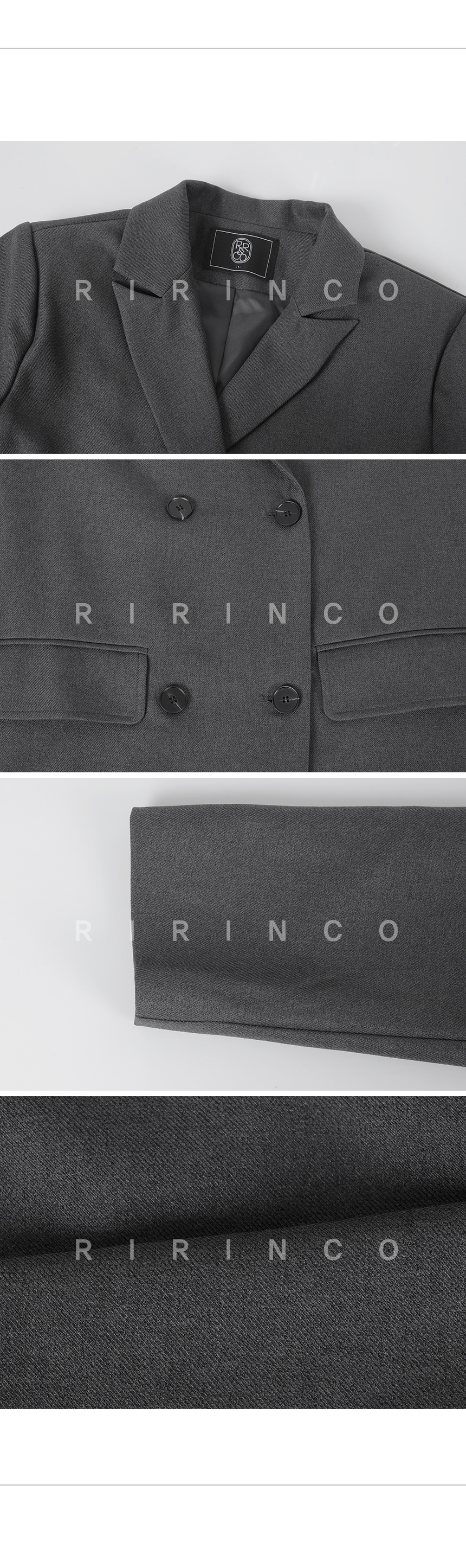 RIRINCO テーラードカラーダブルボタンジャケット