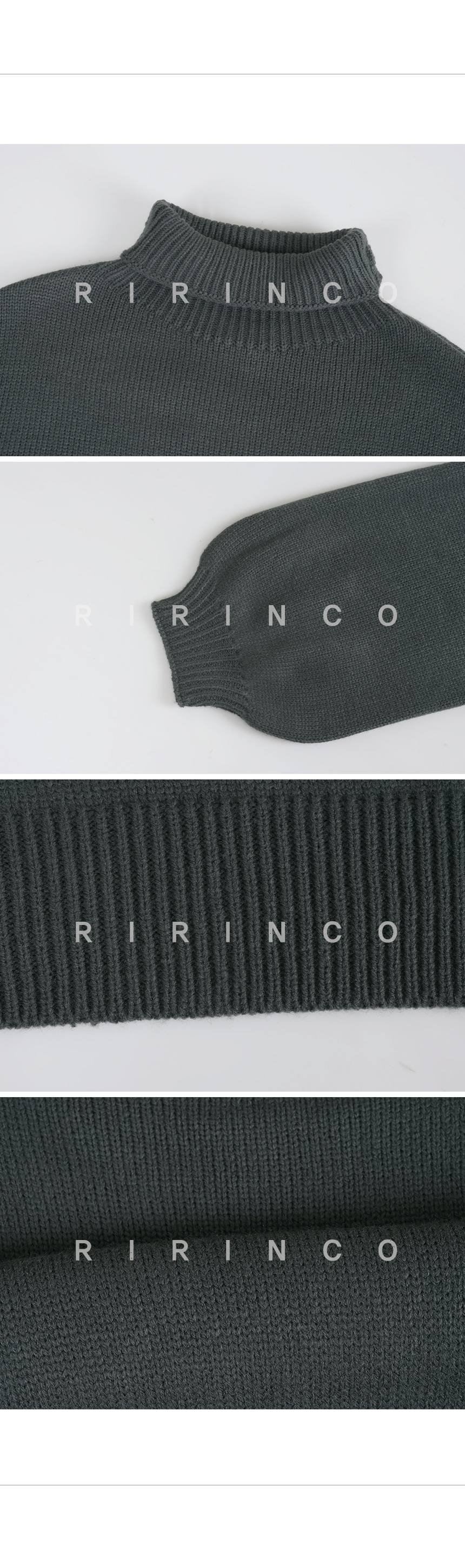 RIRINCO ニットハイネックトップス&Aラインスカート上下セット
