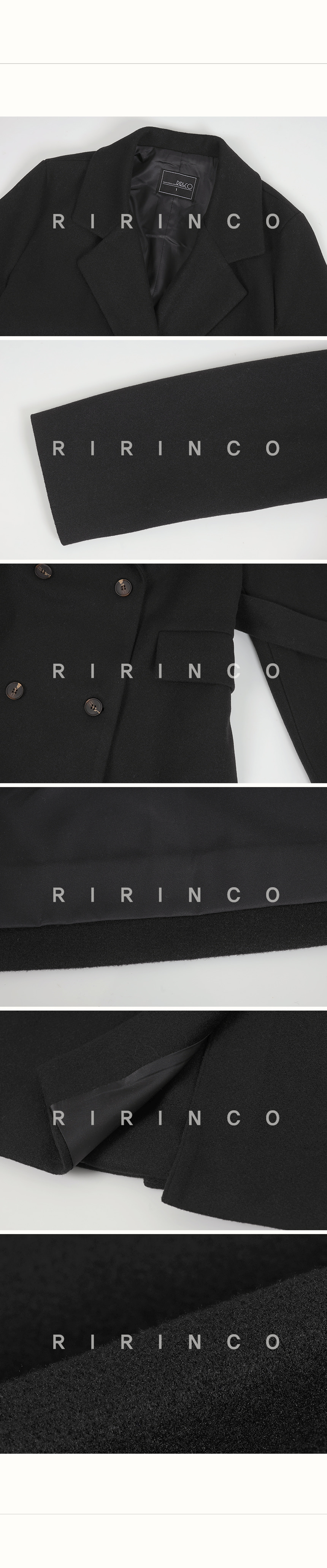 RIRINCO ストラップ付き テーラード ロングコート