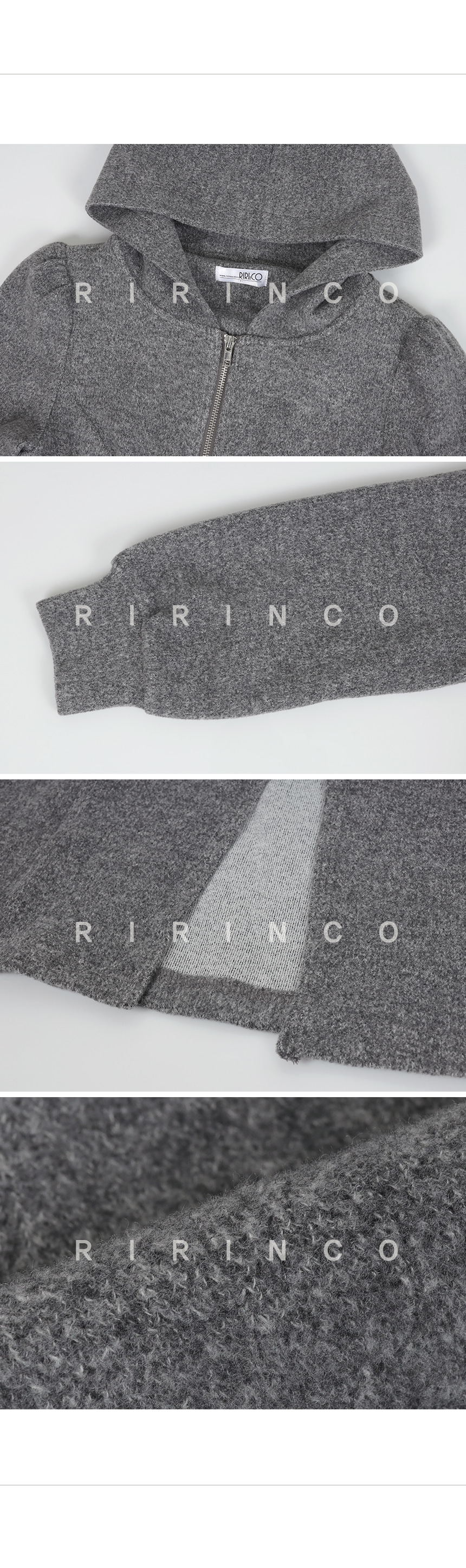 RIRINCO 表起毛フード付きロングワンピース