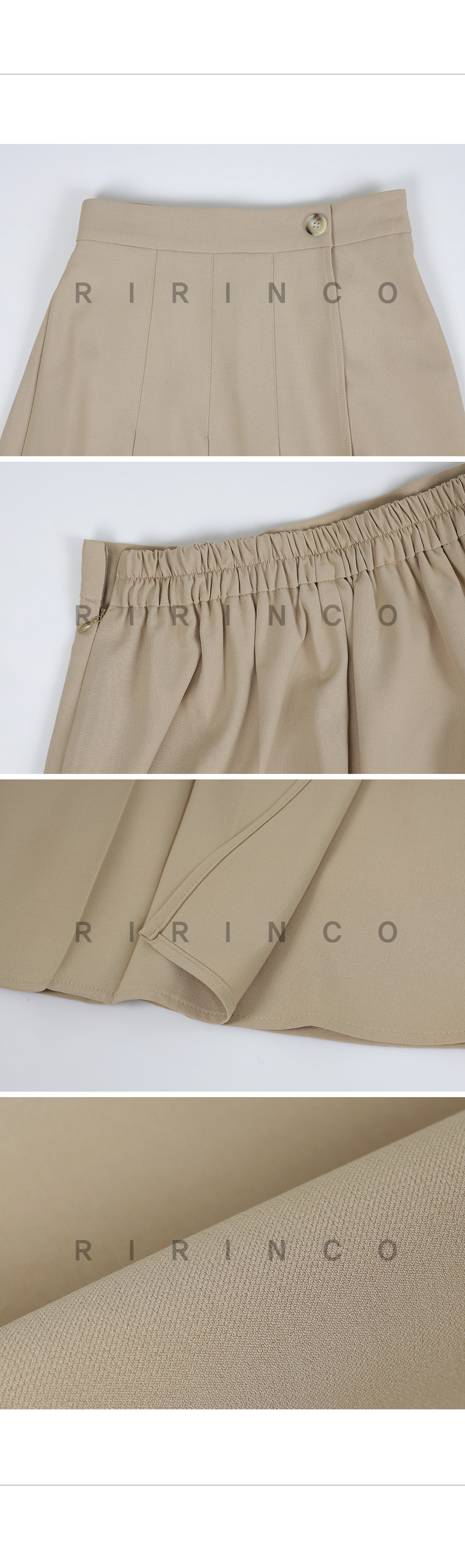 RIRINCO プリーツバックゴムロングスカート