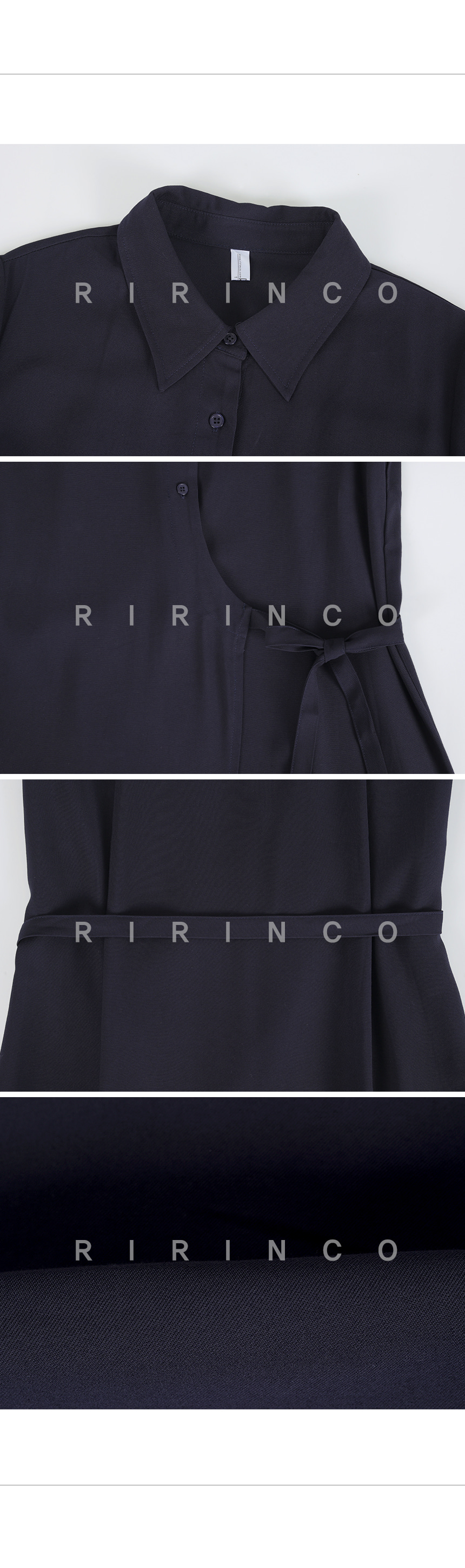 RIRINCO レイヤードラップシャツロングワンピース