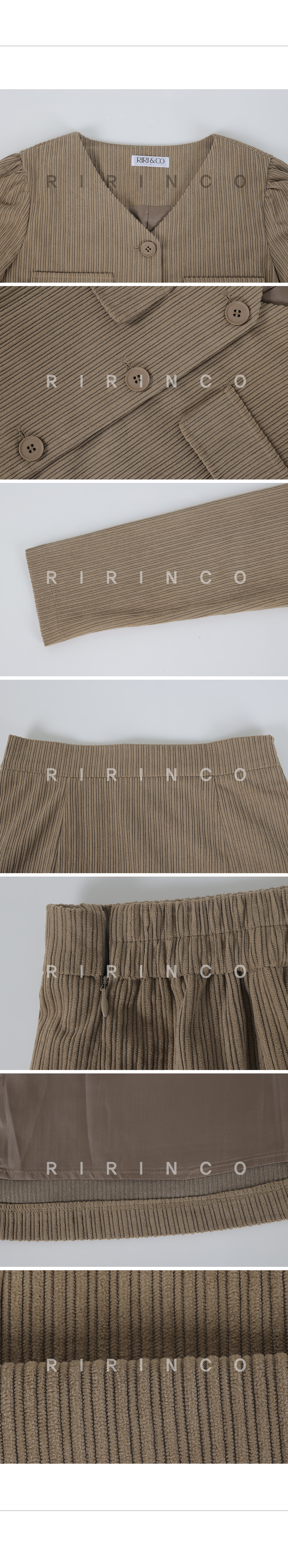 RIRINCO コーデュロイジャケット＆ロングスカートセット