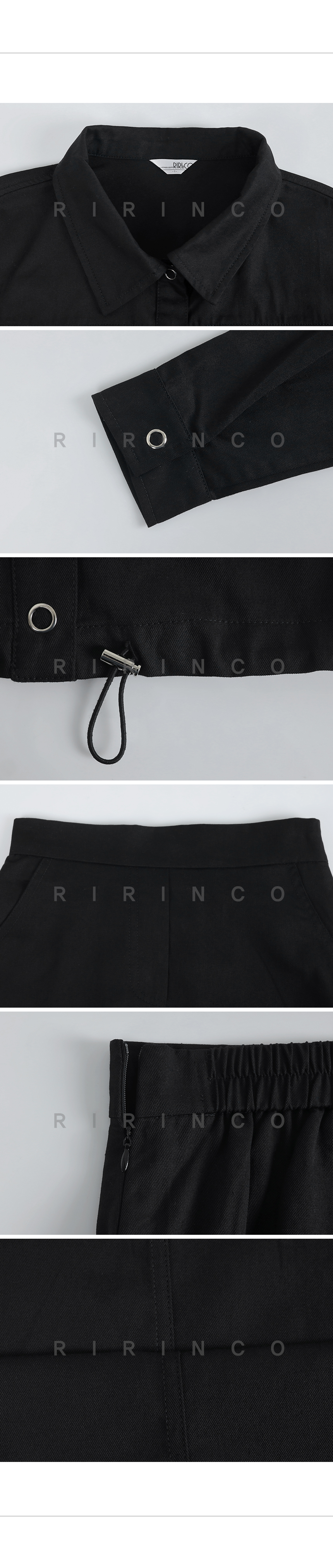 RIRINCO コットンジャケット&後ろゴムスリット入りスカート上下セット
