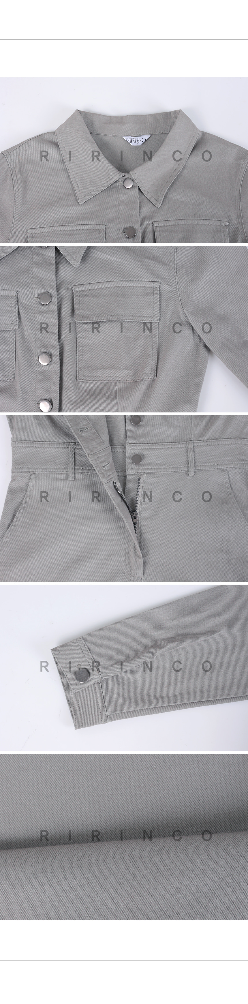RIRINCO ポケットバックスリットカラーロングワンピース