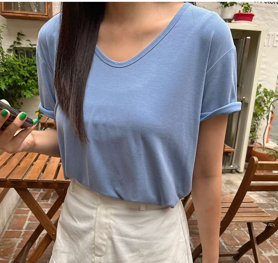 RIRINCO Ⅴネック接触冷感サマーTシャツ