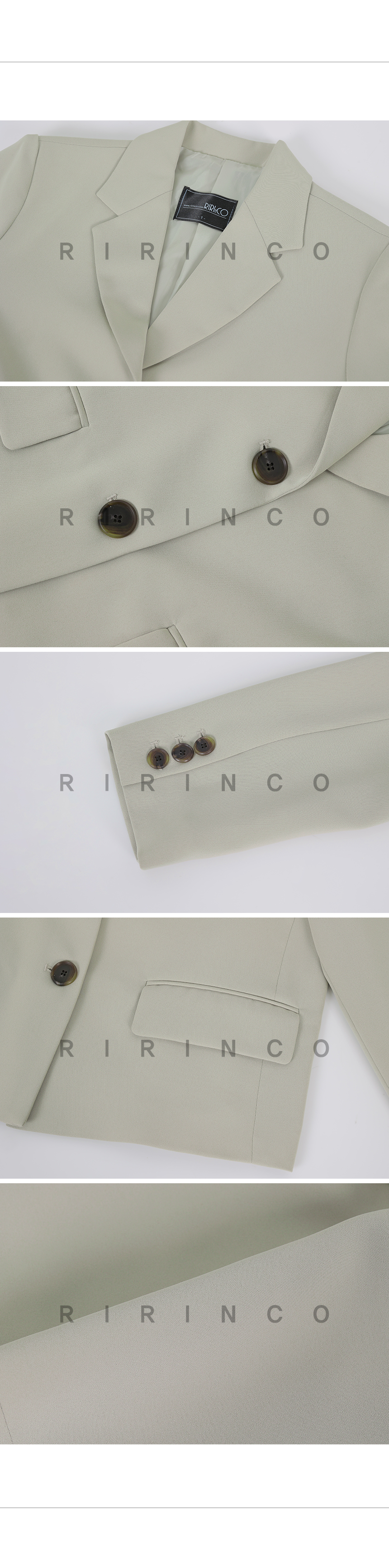 RIRINCO ツーピースセミクロップドテーラードジャケット