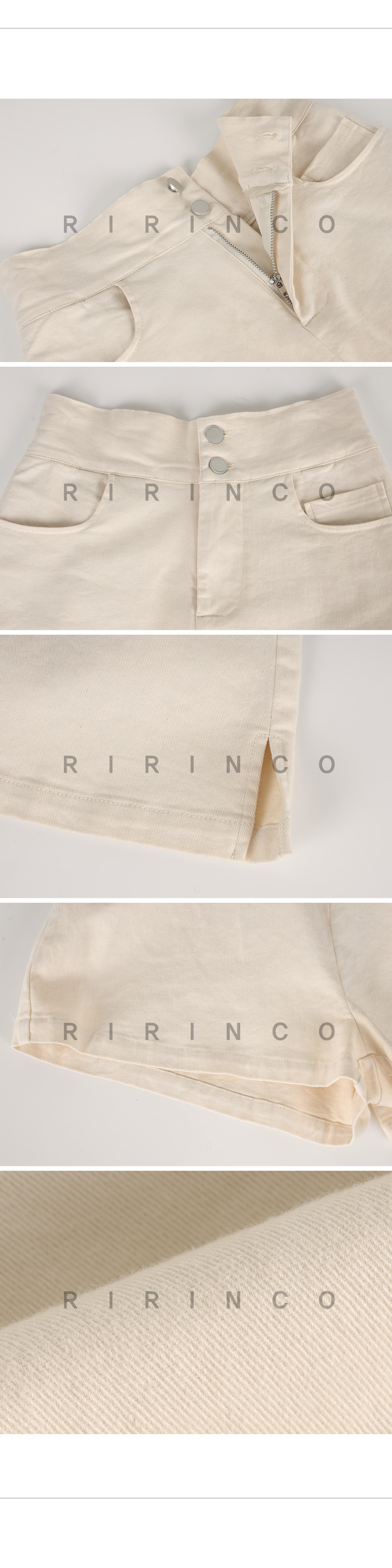 RIRINCO ツーボタンサイドスリットスカートパンツ