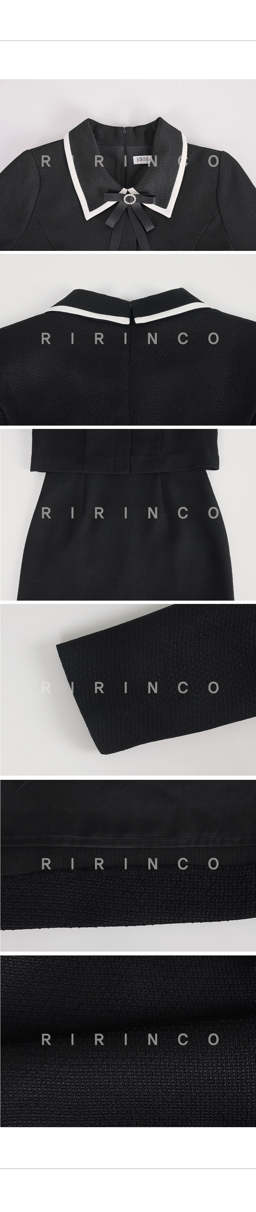 RIRINCO ツイード配色ブローチミニワンピース
