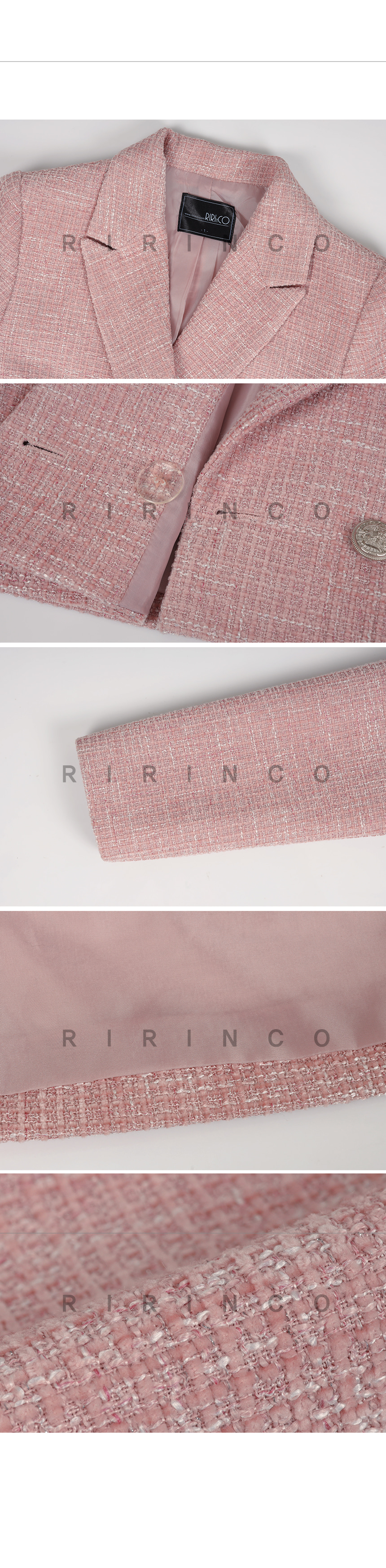 RIRINCO ツーピースツイードクロップドジャケット