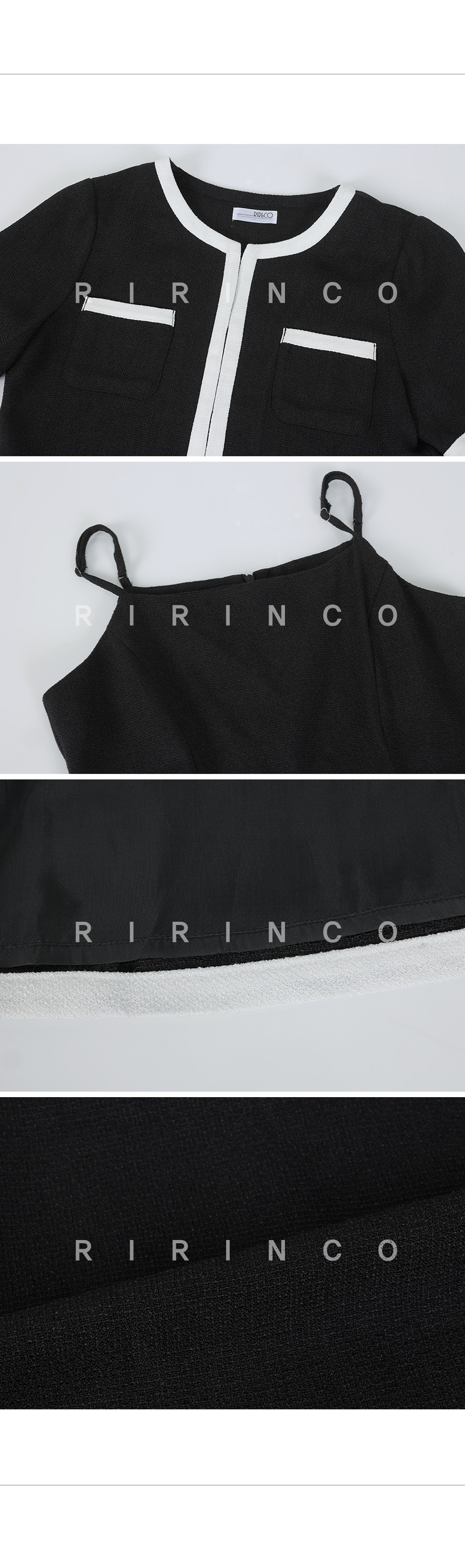 RIRINCO バイカラージャケット＆ロングワンピースセット