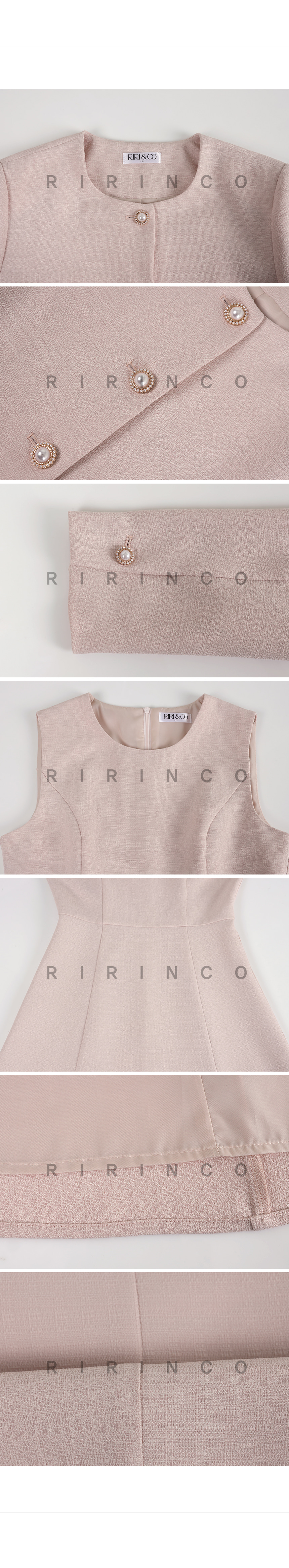 RIRINCO ツイードジャケット&ノースリーブワンピースセット