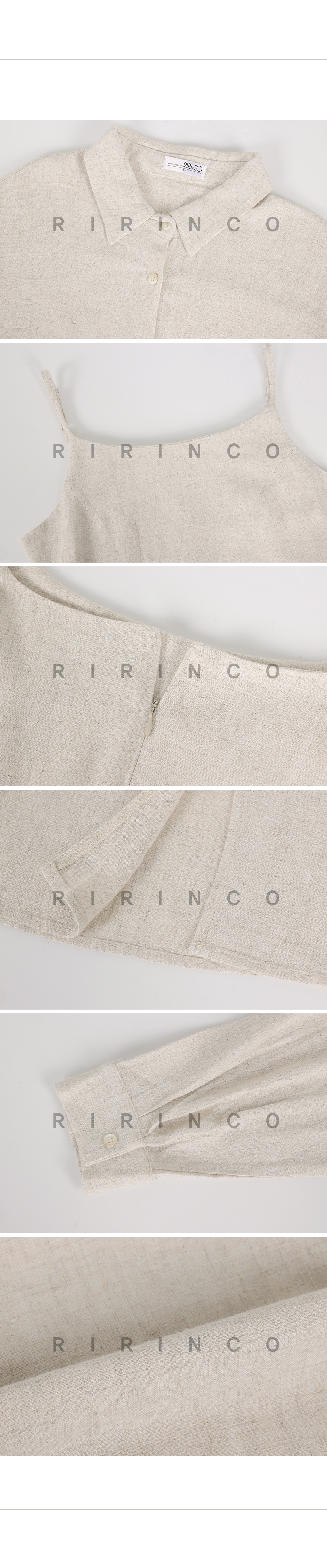 RIRINCO ベーシックシャツ&バックスリットワンピース SET