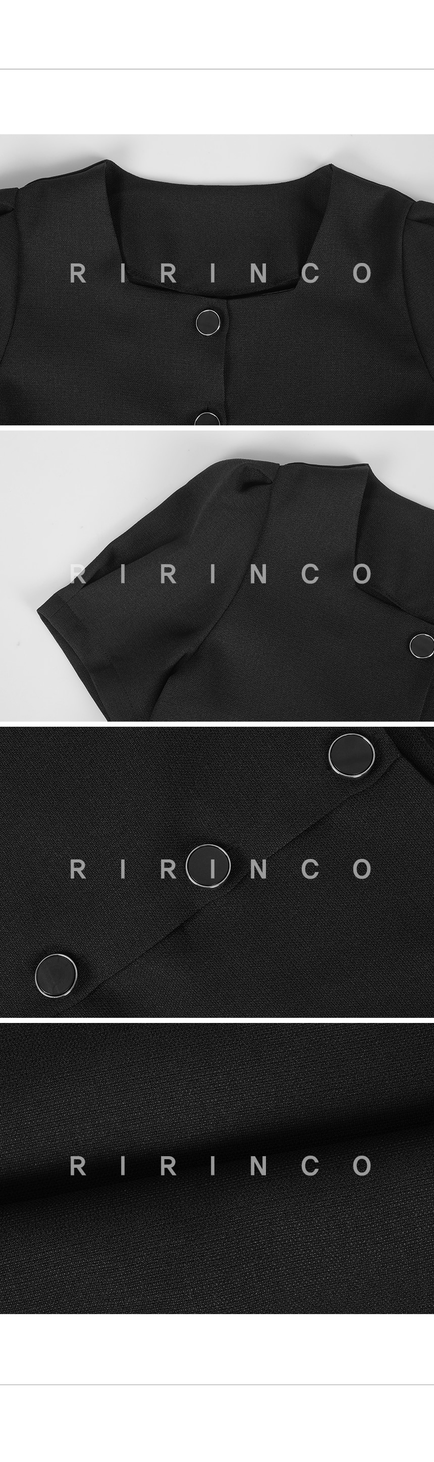 RIRINCO ツーピース パフスクエアネックセミクロップドジャケット