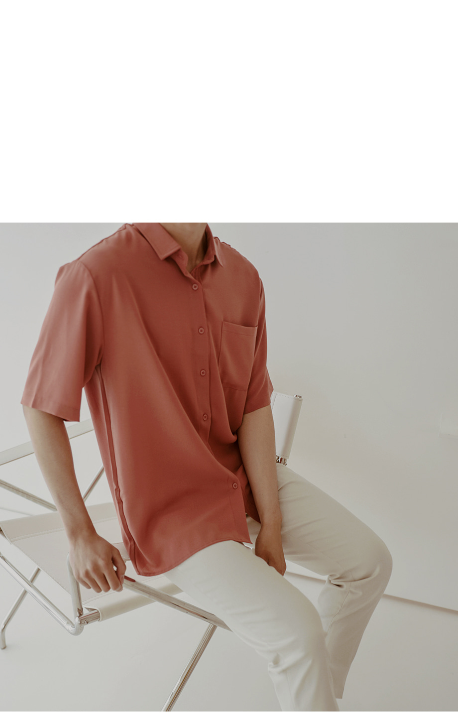 RIRINCO [カップル/ペアルック] ベーシックフロントポケットシャツ