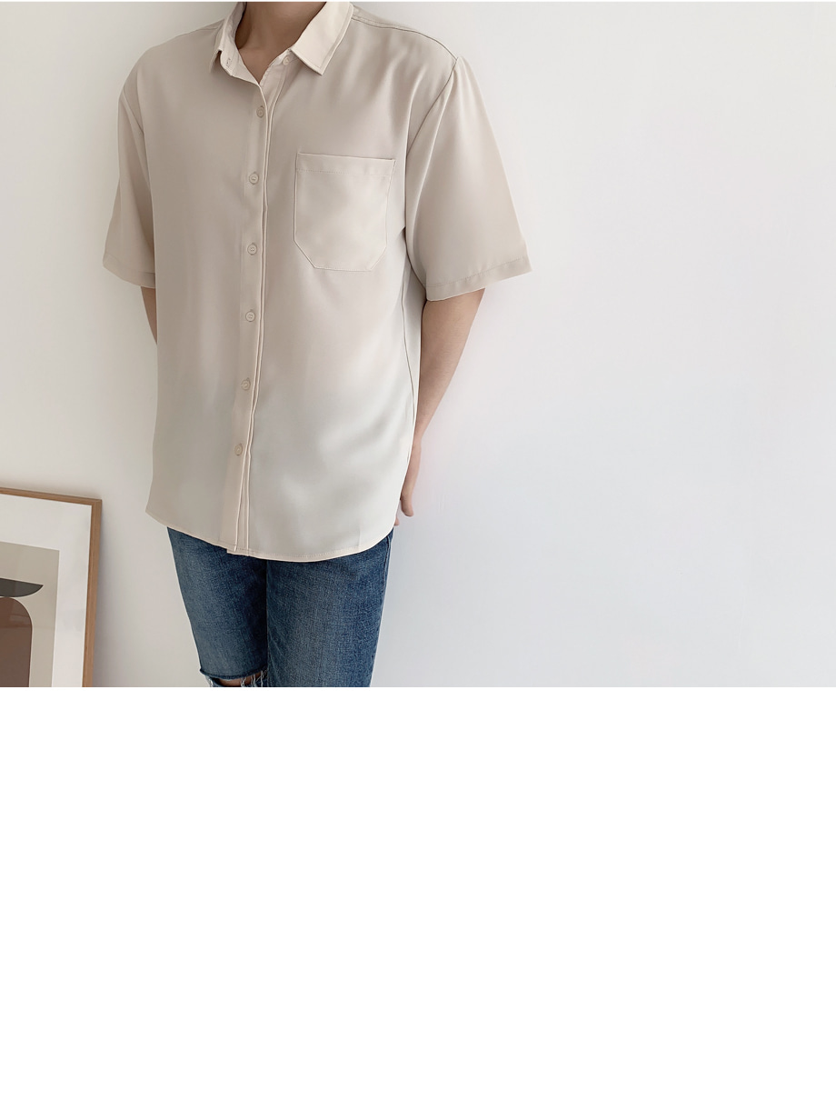 RIRINCO [カップル/ペアルック] ベーシックフロントポケットシャツ