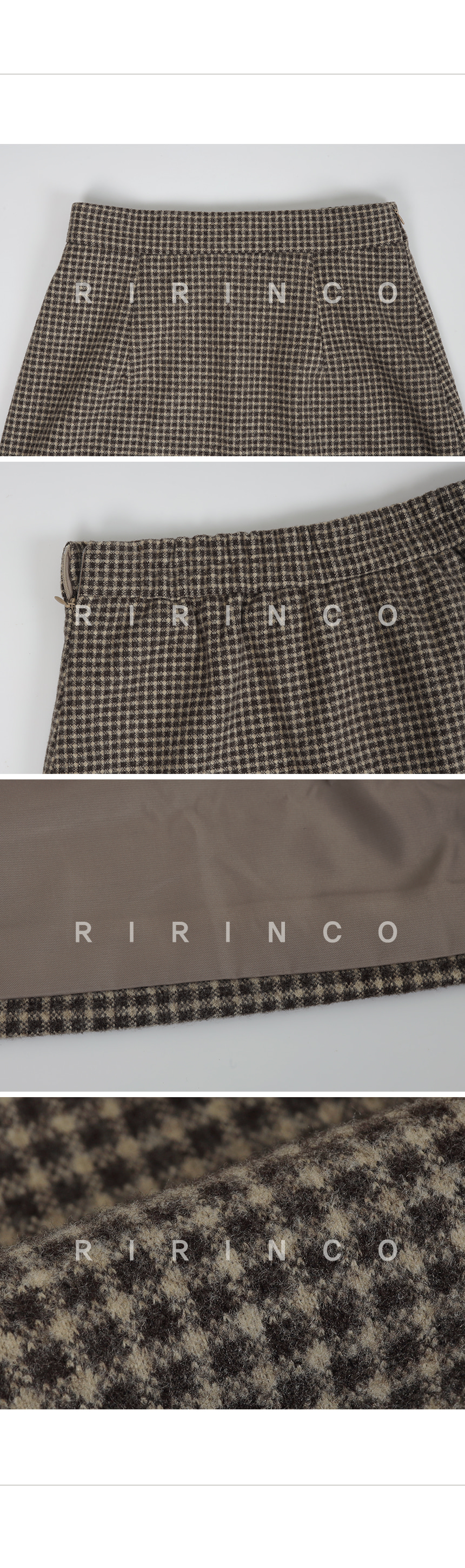 RIRINCO チェック柄ツーピースバックゴムスカート