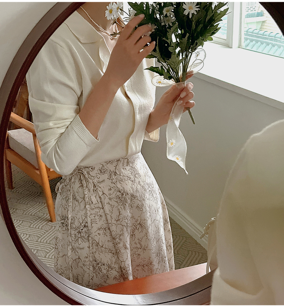 RIRINCO 花柄バックゴムラップ風ロングスカート