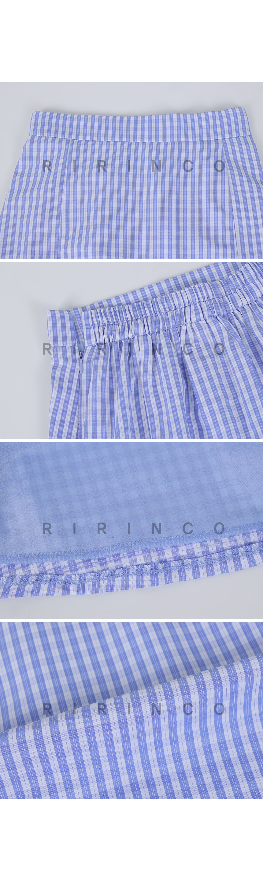 RIRINCO チェック柄バックゴムマーメイドロングスカート