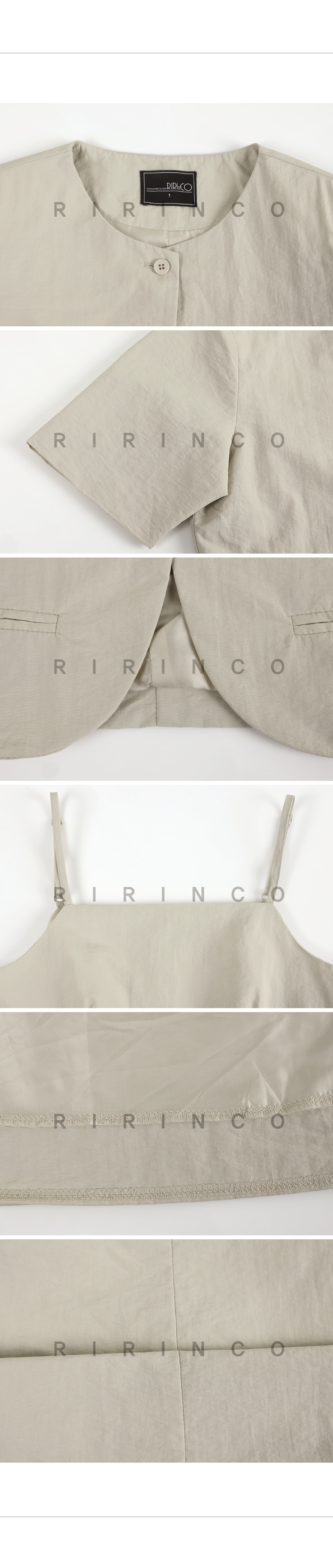 RIRINCO 半袖クロップドジャケット＆キャミワンピースセット