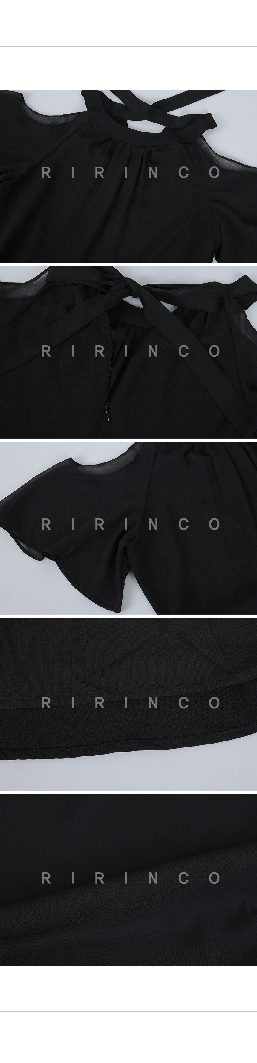 RIRINCO [ウェディング] オープンショルダーホルターネックワンピース