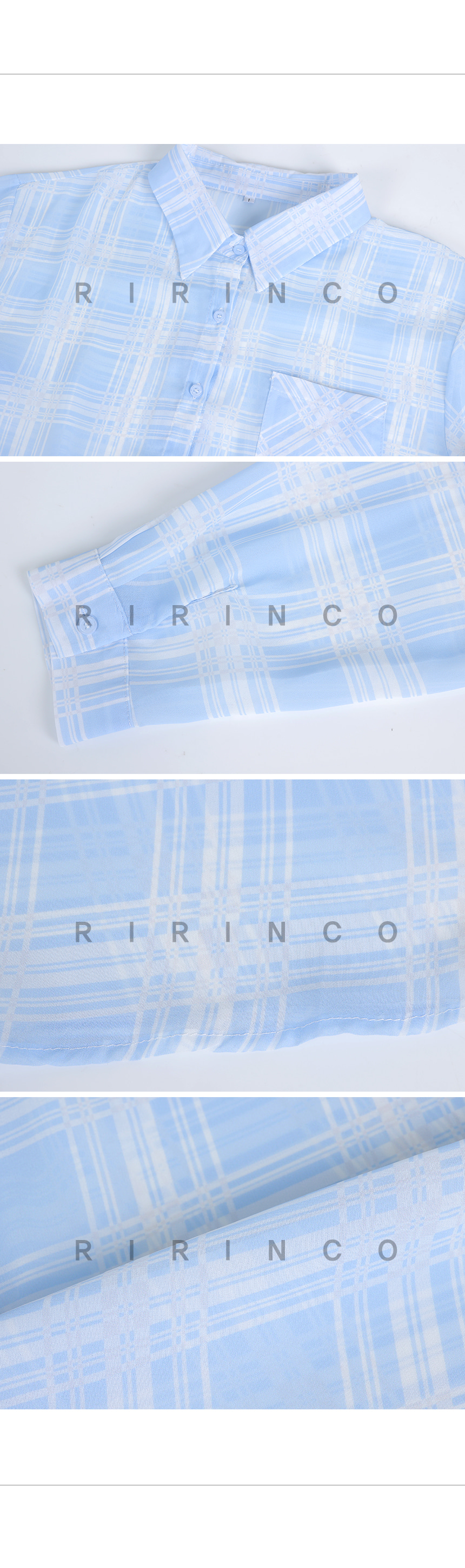 RIRINCO シースルータータンチェックシャツ