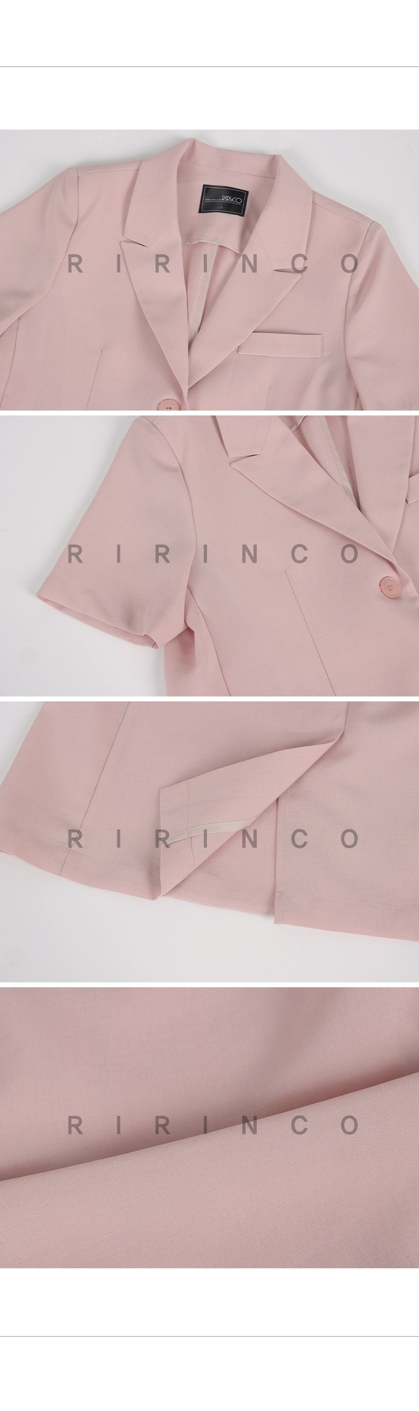 RIRINCO テーラードポケット半袖ジャケット