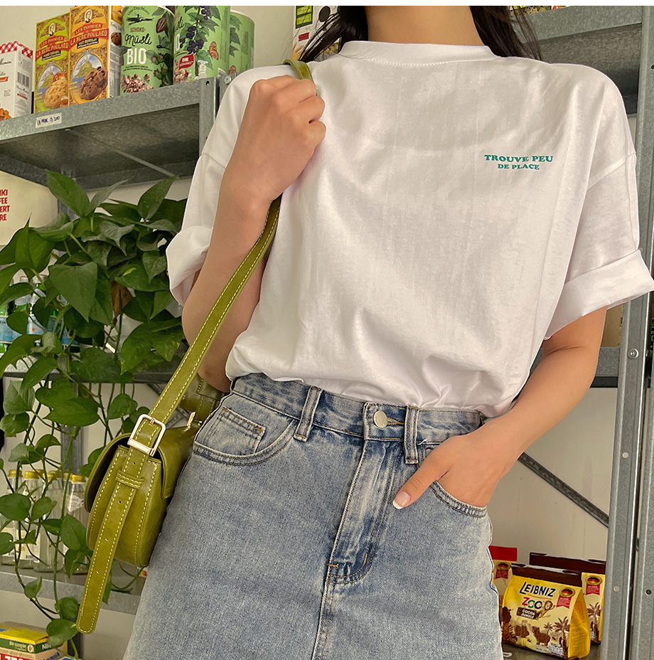 RIRINCO 英文ロゴプリントカジュアルTシャツ