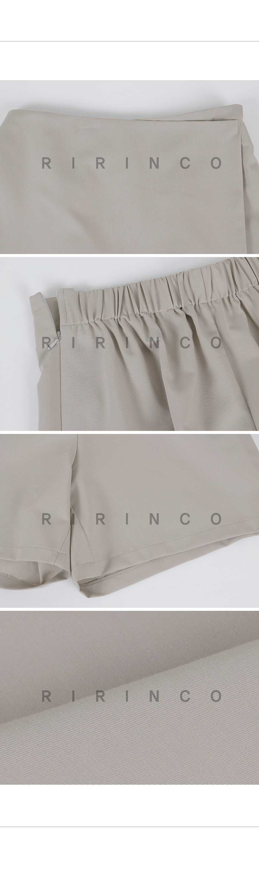 RIRINCO ラップスタイルウエストゴムミニスカートパンツ