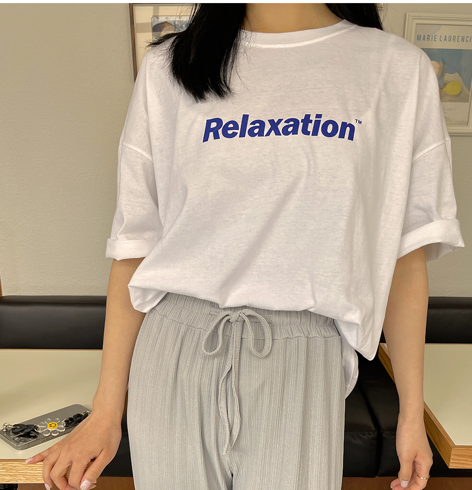 RIRINCO Relax 英文ロゴ半袖Tシャツ