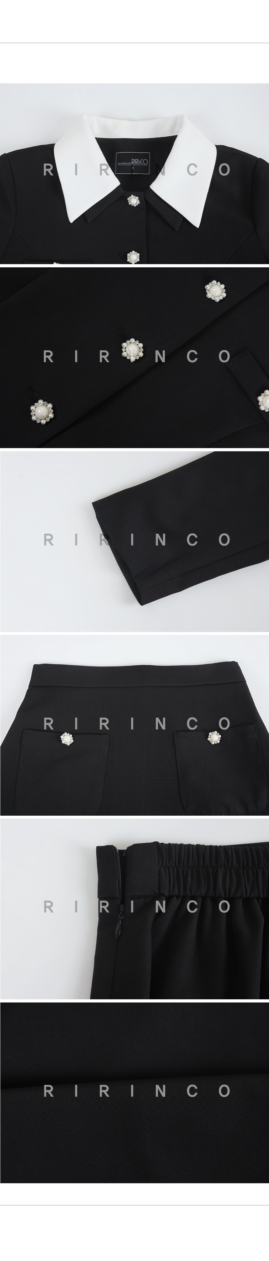 RIRINCO 配色カラージャケット＆フレアスカートセット 