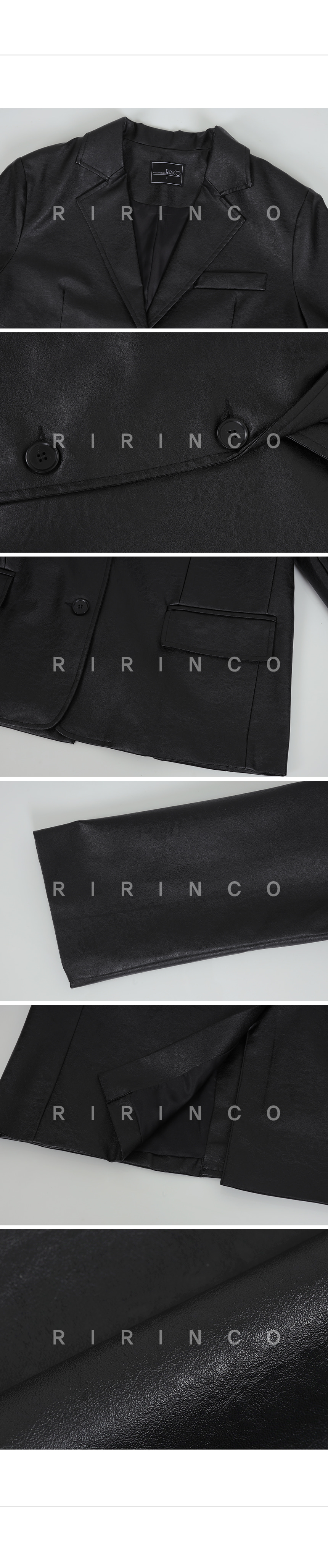 RIRINCO カラーネックレザージャケット