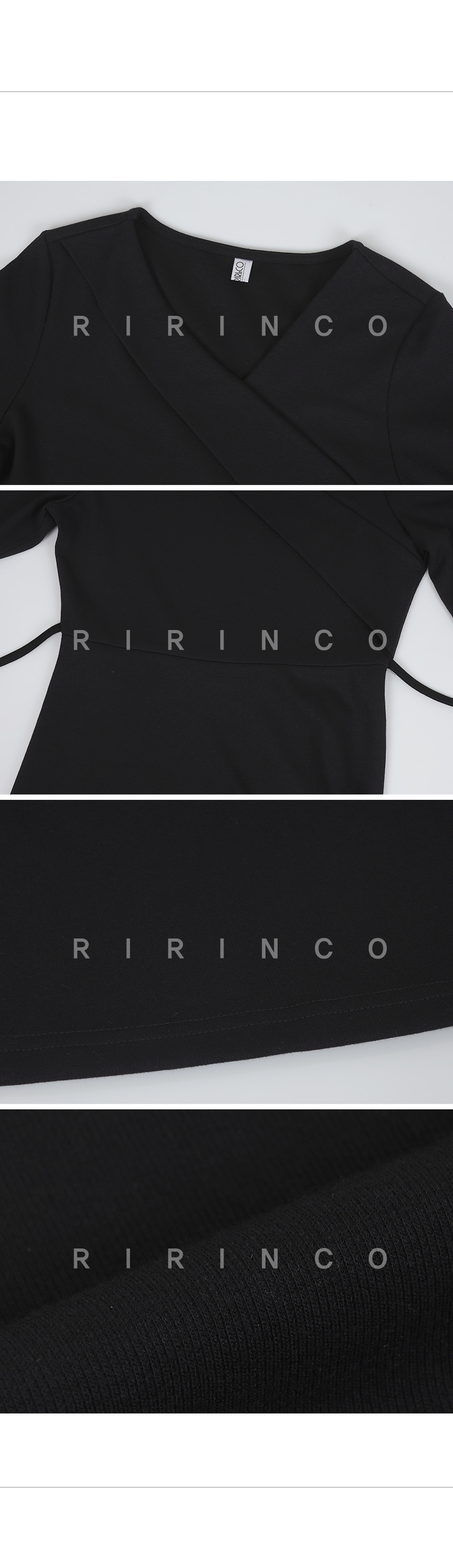 RIRINCO 斜めネックバックリボンロングワンピース