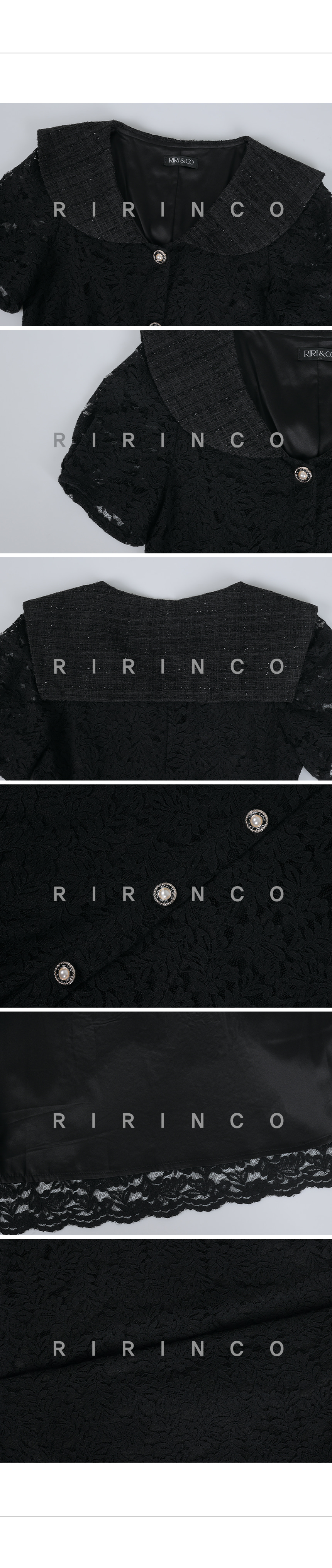 RIRINCO レースツイードカラーワンピース