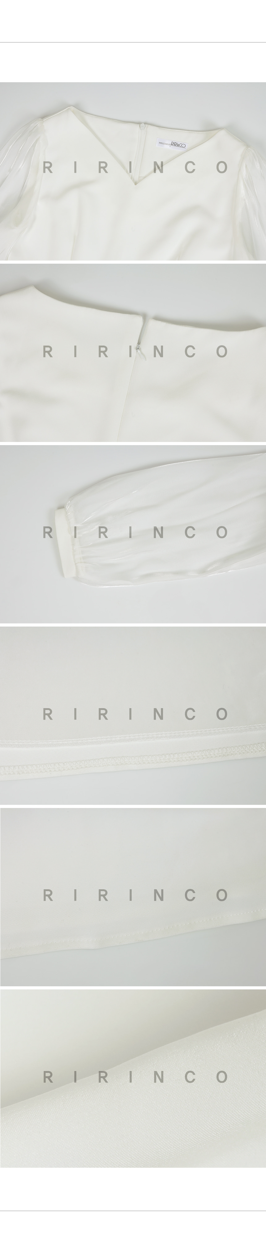 RIRINCO [ウェディング] シースルーⅤネックワンピース