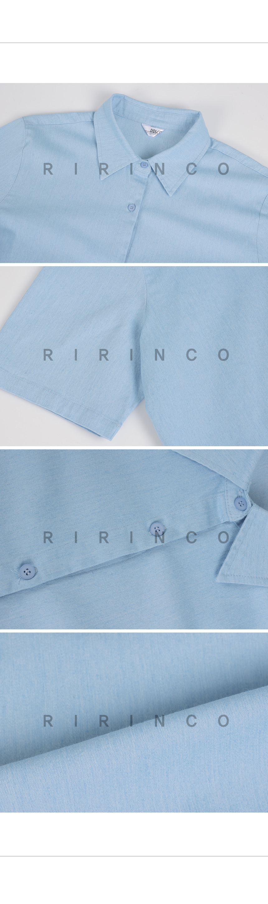 RIRINCO [カップル/ペアルック] デニムルーズフィットシャツ