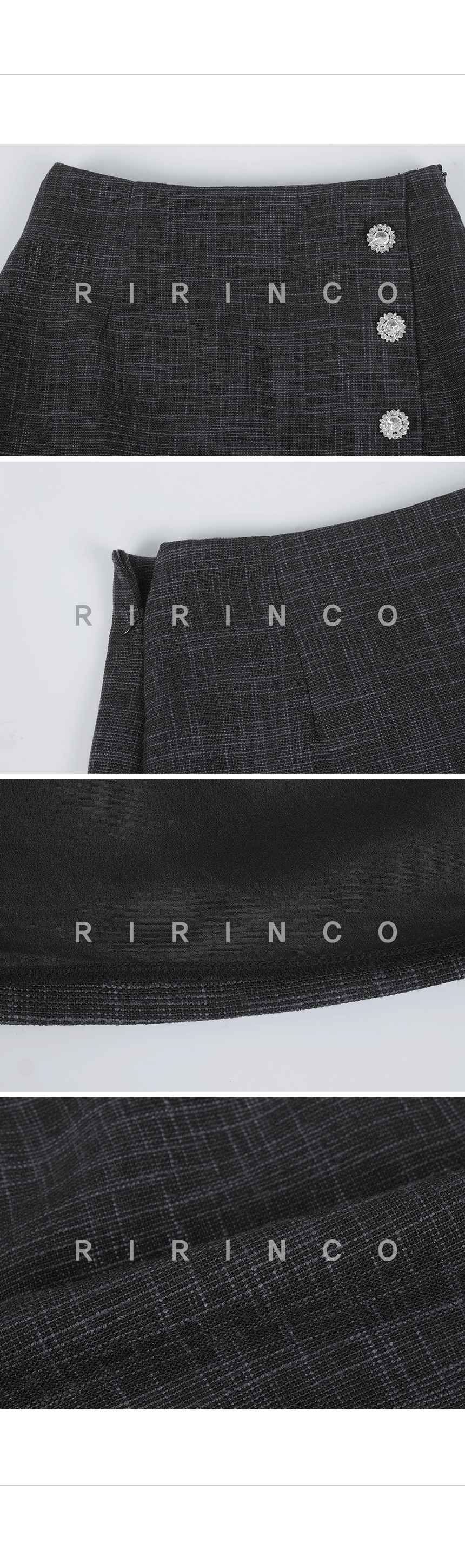 RIRINCO ツイードラップタイプミニスカート