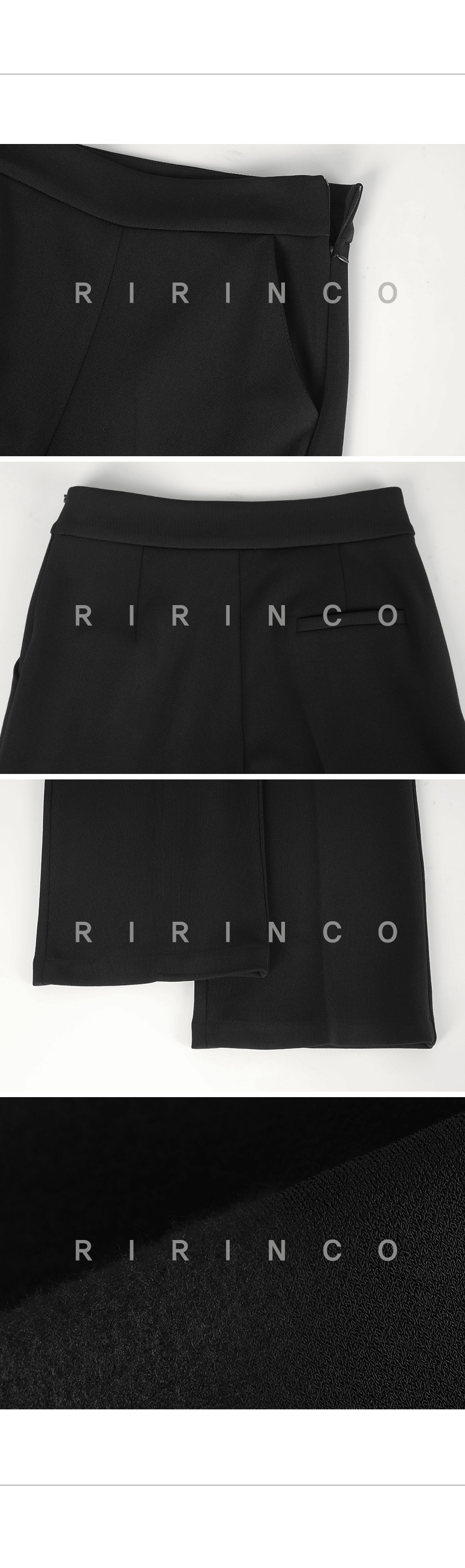 RIRINCO [ショート丈/ロング丈] 裏起毛ハイウエストストレッチスラックスパンツ