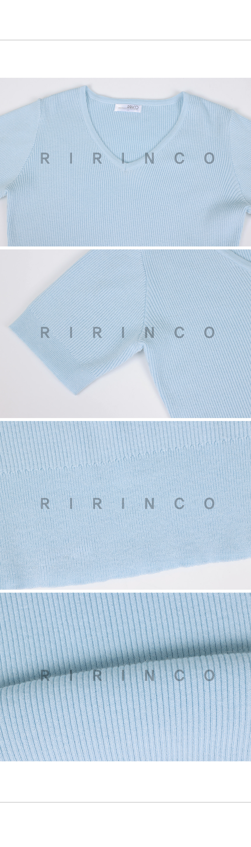RIRINCO ルーズフィットⅤネック半袖ニット