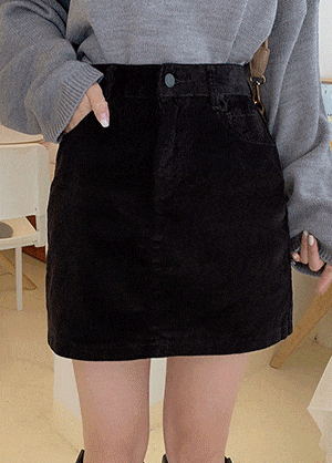 韓国 コーデュロイショットスカートパンツ