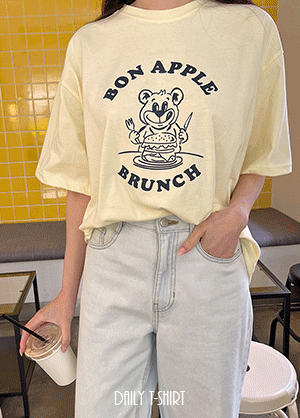 韓国 bonapple ベアプリントTシャツ