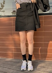 韓国 2ピースバックゴムタイトスカート
