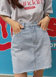 韓国 デイリーデニムスカートパンツ