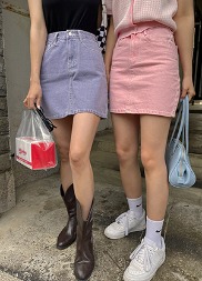韓国 エコフレンドリーコットンミニスカート